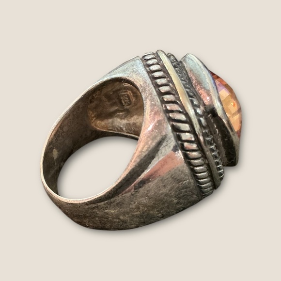 Sterling Silver Champagne Colored CZ Ring - Picture 8 of 8